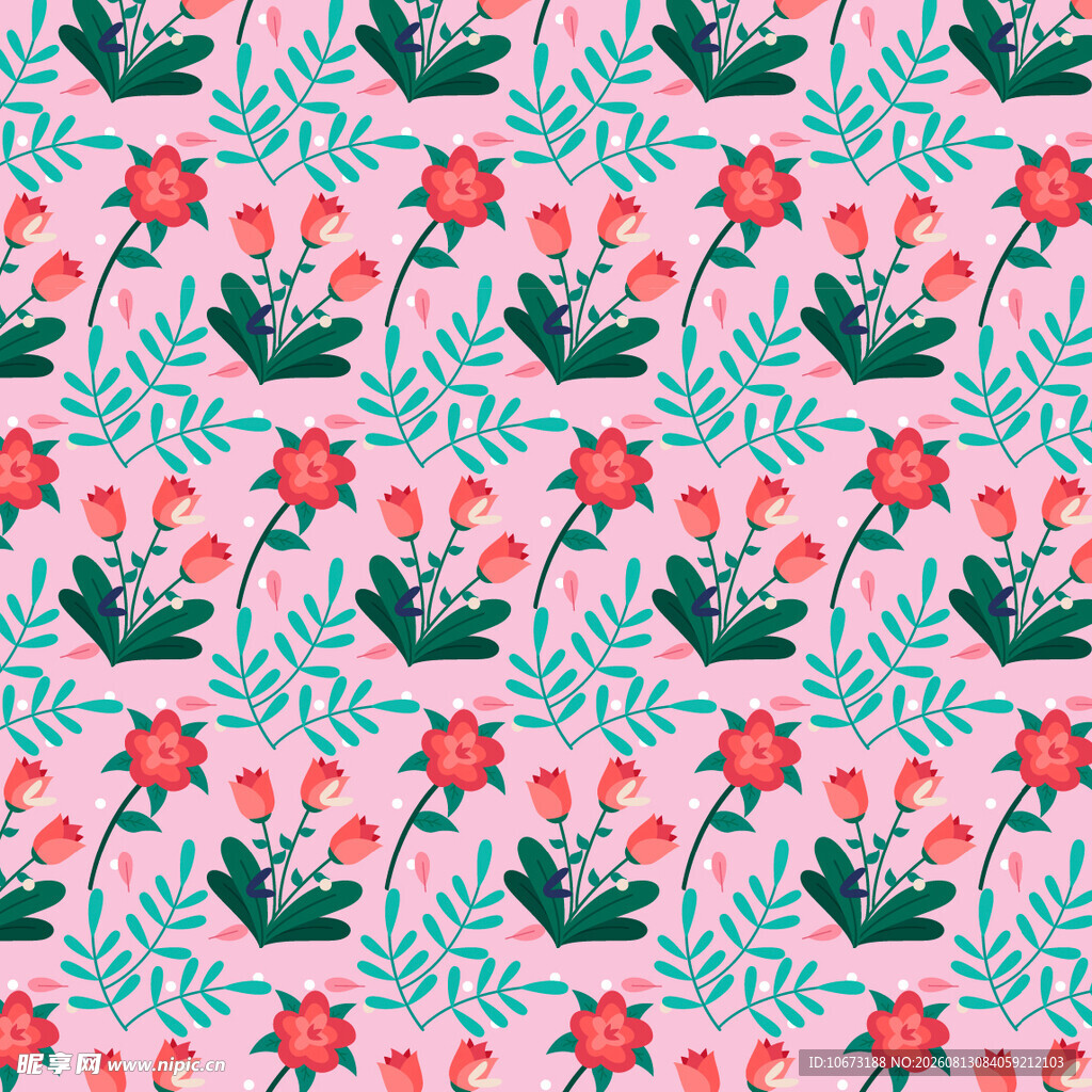 粉色花卉植物图案背景