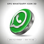 3D版WhatsApp图标展示