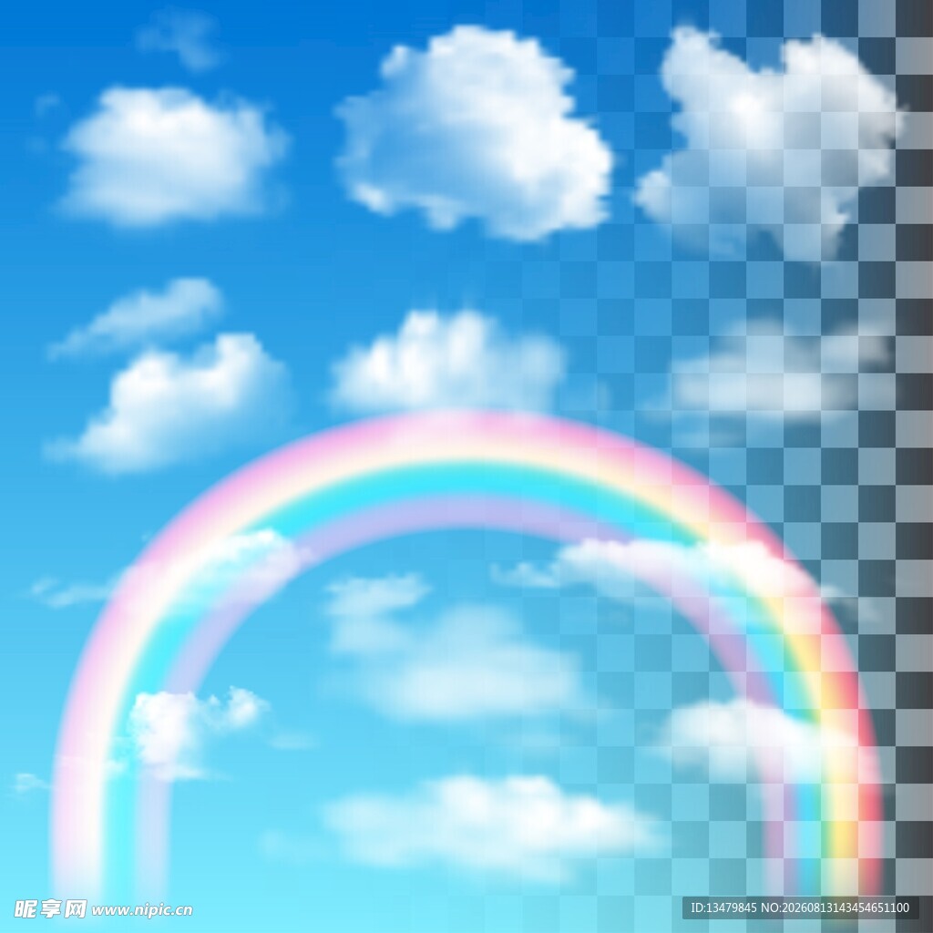 晴空彩虹背景
