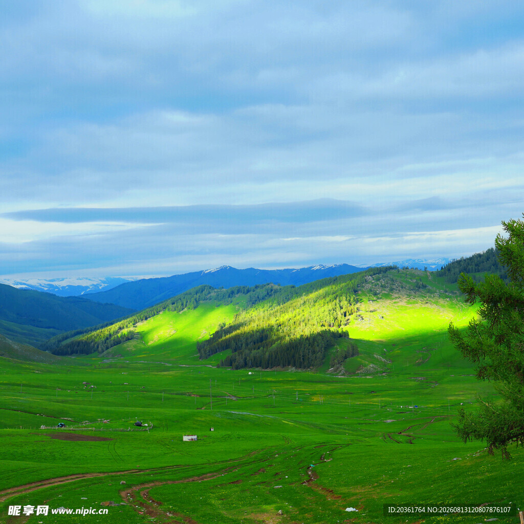 草原山峦间的明媚风光
