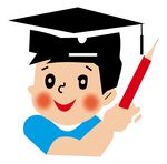 毕业小男孩手持文凭