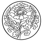 圆形花卉传统纹样图案