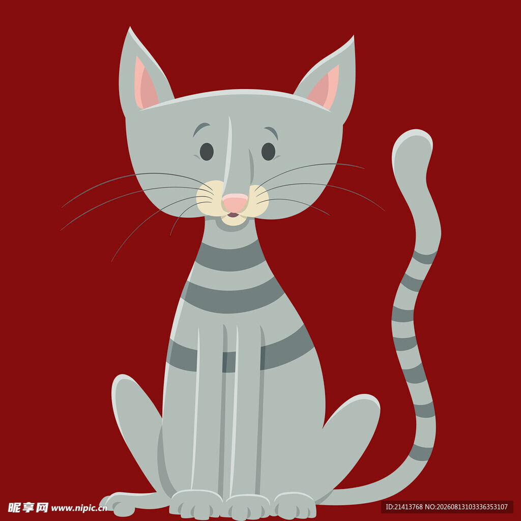 坐着的条纹灰猫