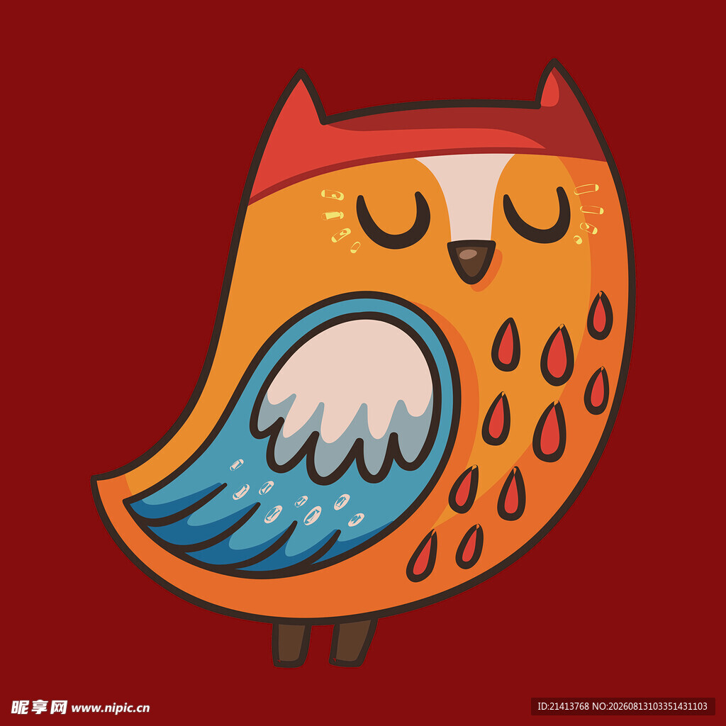 可爱猫头鹰插画