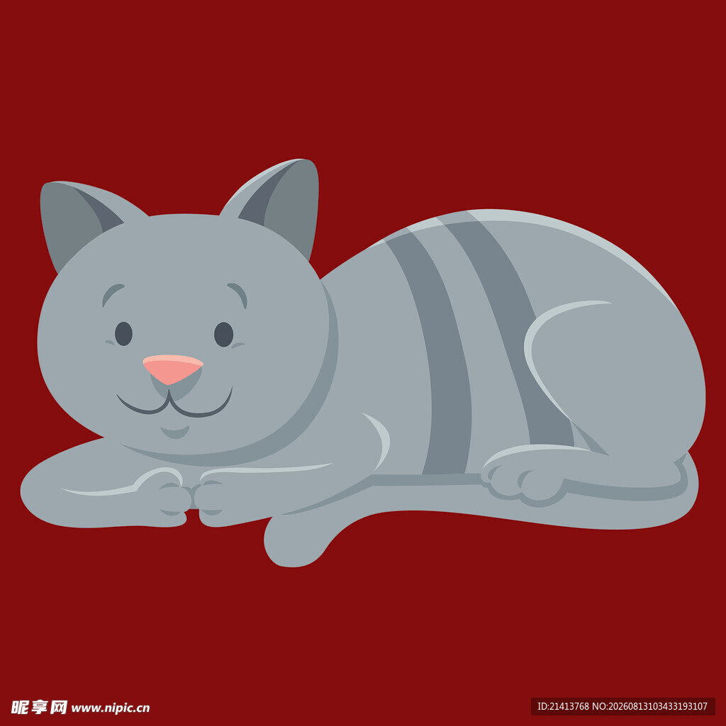趴着的条纹灰猫