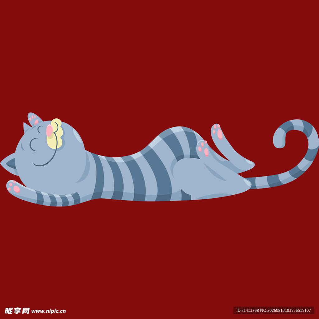 躺卧的条纹猫咪