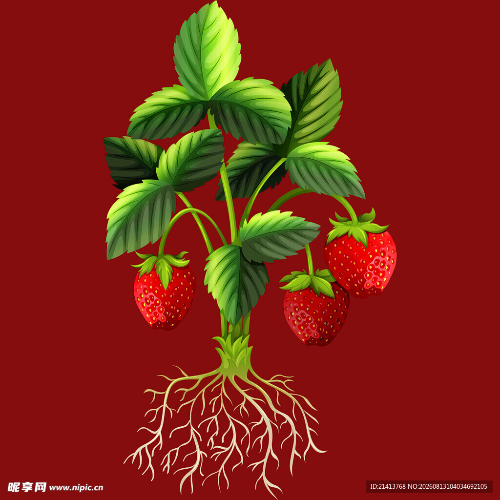 草莓植株全视图