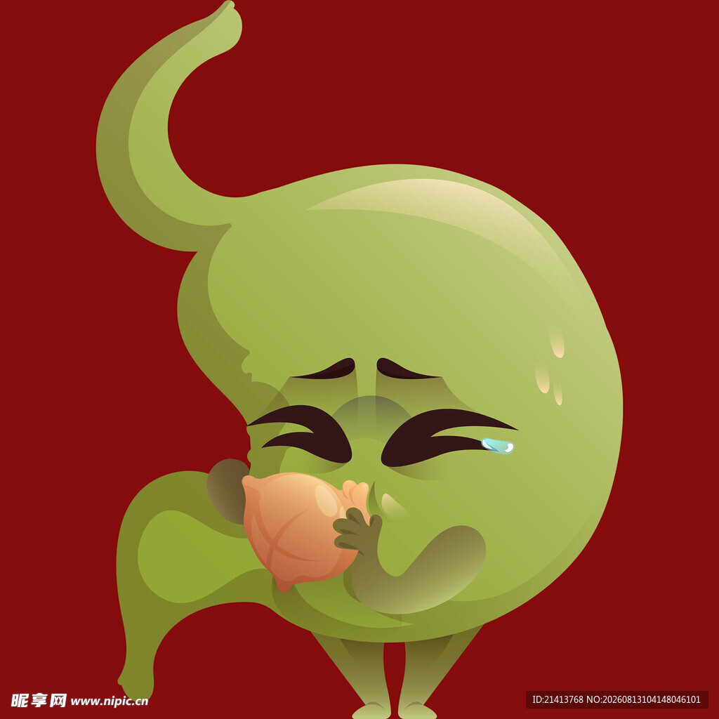 胃痛的拟人化胃部形象