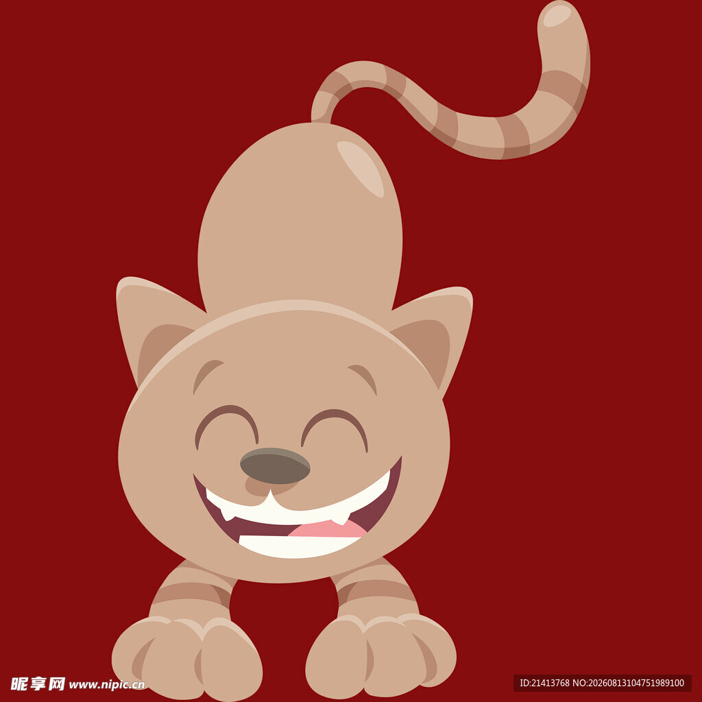 微笑的卡通猫咪