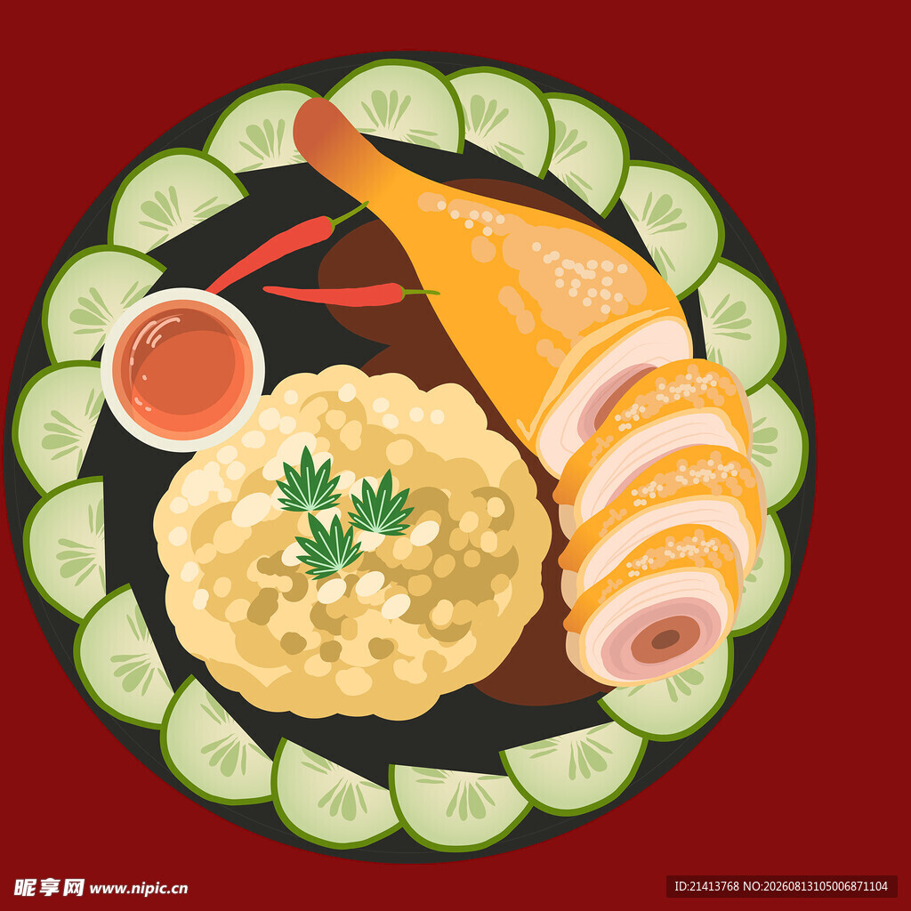 美味泰式炸鸡腿配米饭