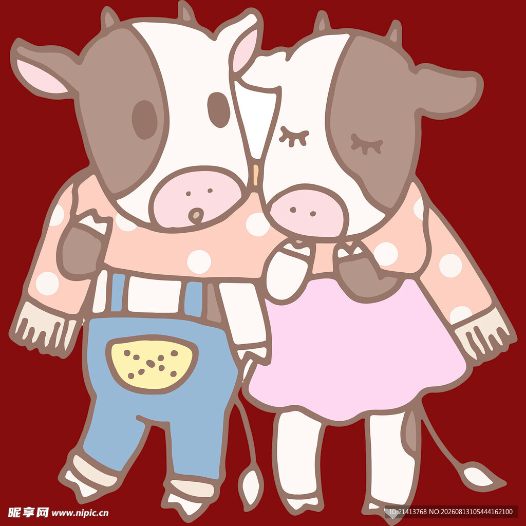 可爱奶牛情侣