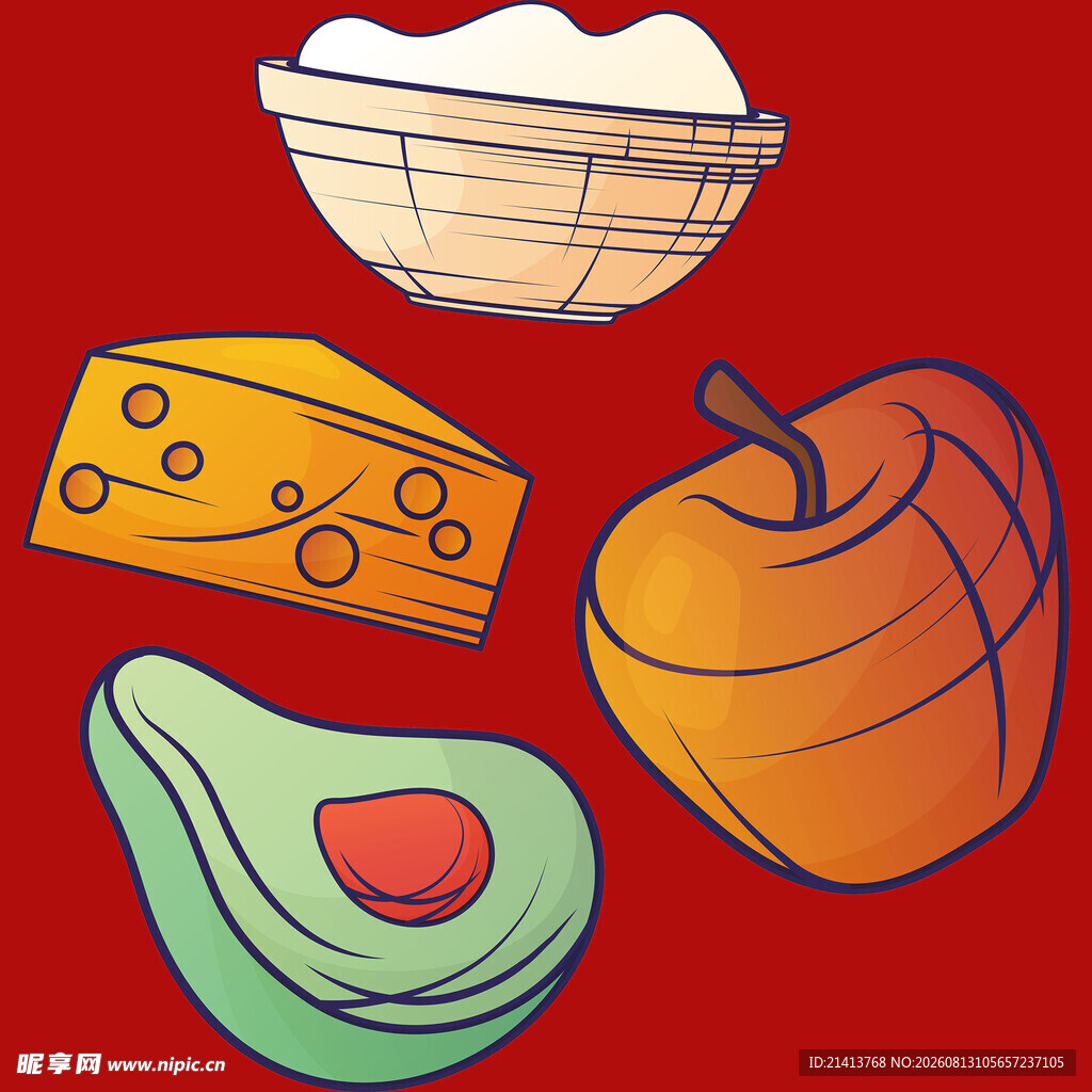 多彩食物插画