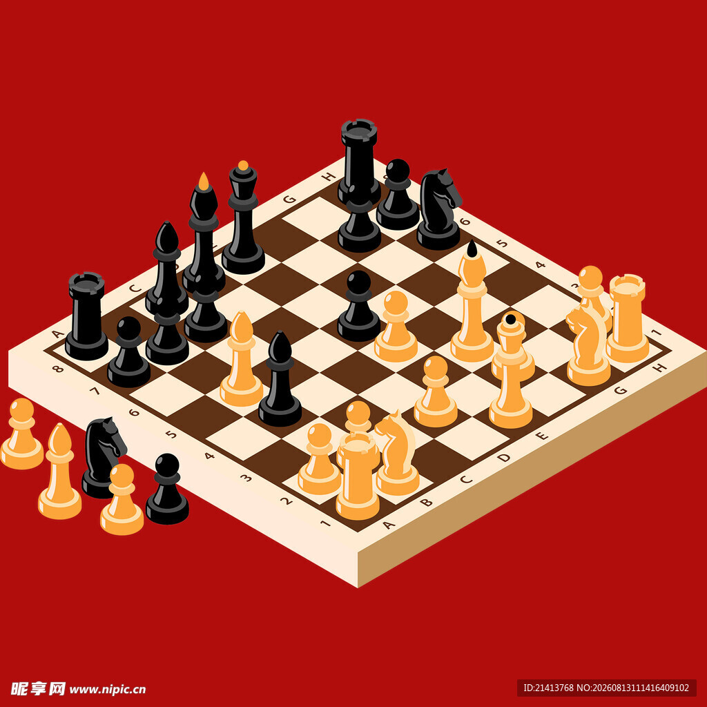 国际象棋棋盘上的棋子布局