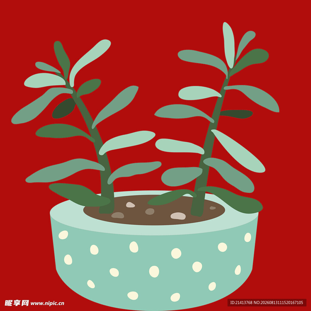 盆栽绿植简约可爱风