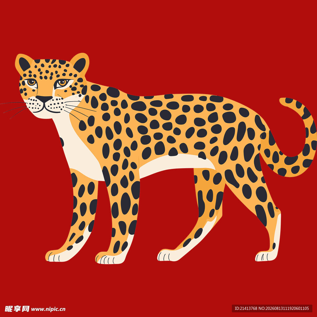 站立的猎豹插画