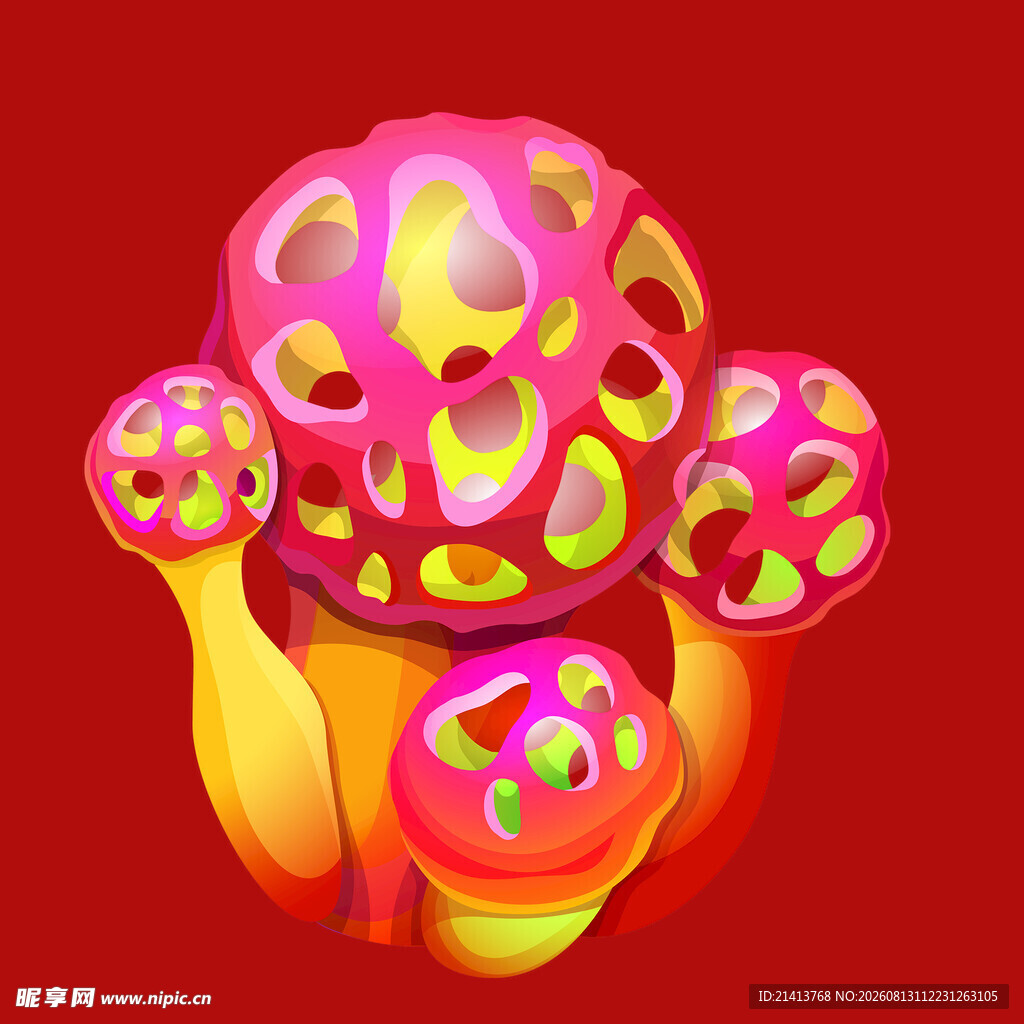 奇幻多彩蘑菇造型