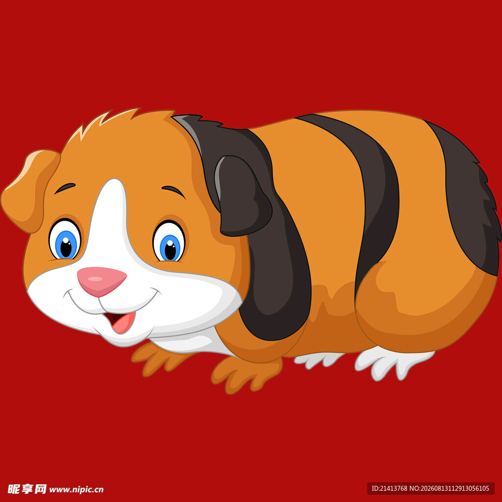 可爱条纹小狗插画