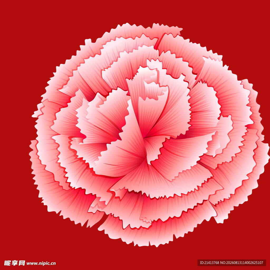 粉色立体花朵图案设计