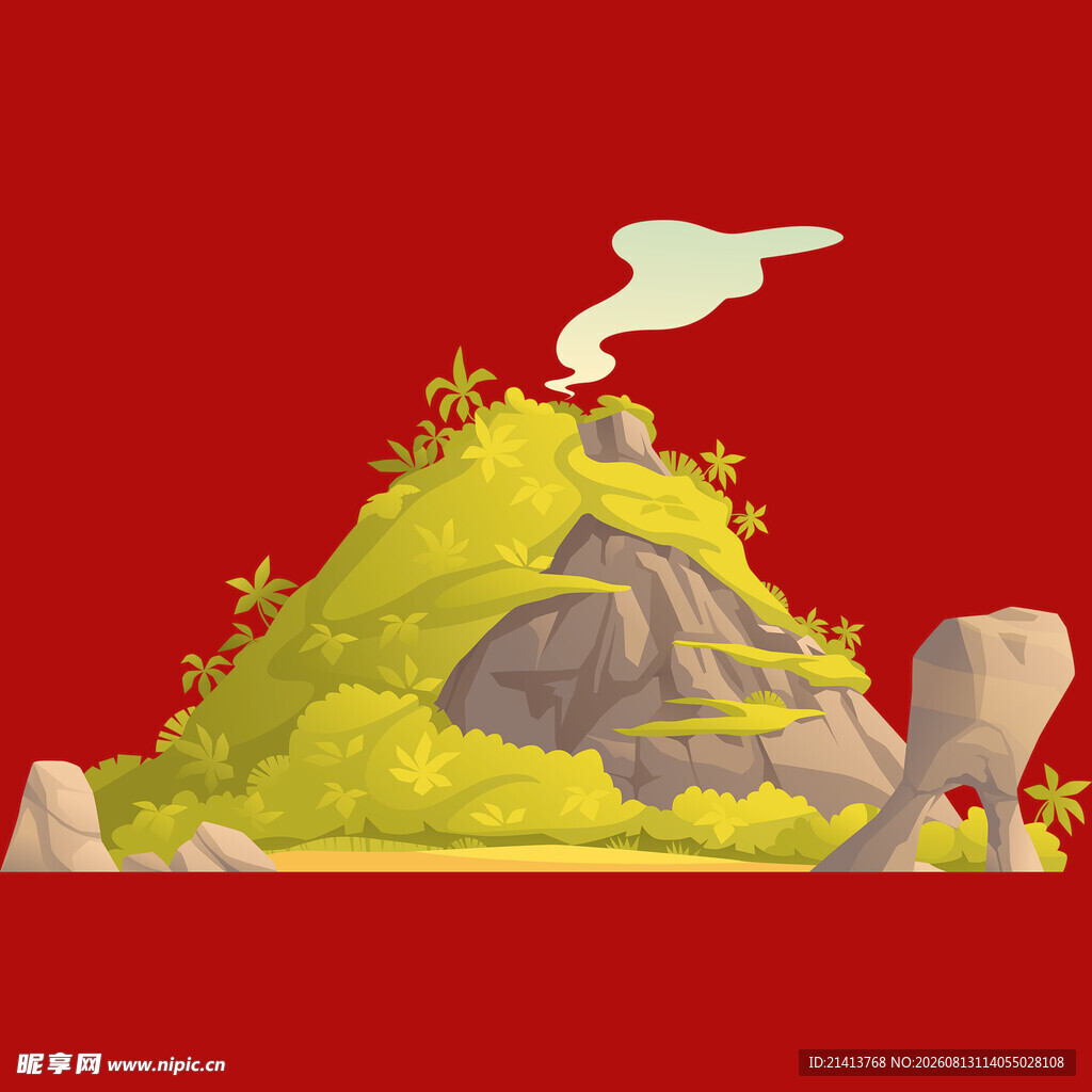 山丘风光图