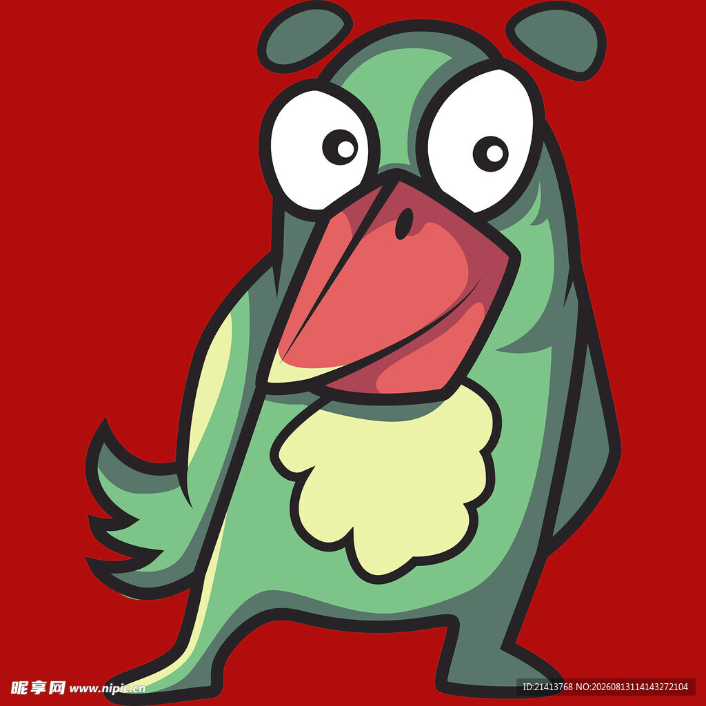 卡通绿鸟形象