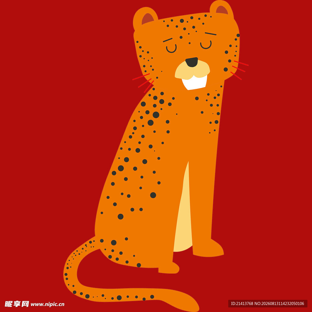 可爱猎豹插画
