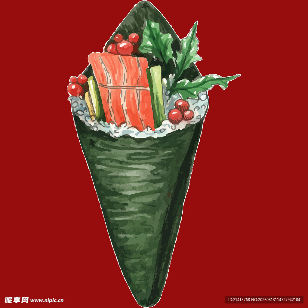 圣诞礼物装饰锥形插画