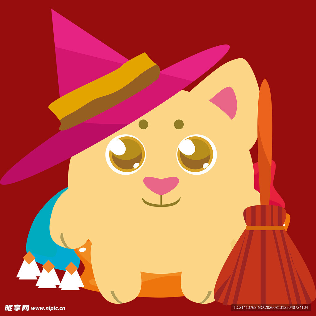 戴巫师帽的可爱猫咪