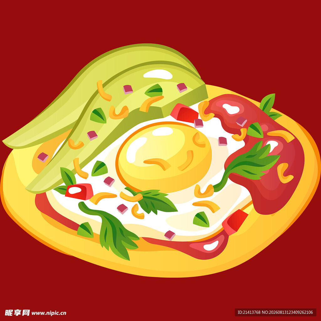 美味牛油果鸡蛋披萨