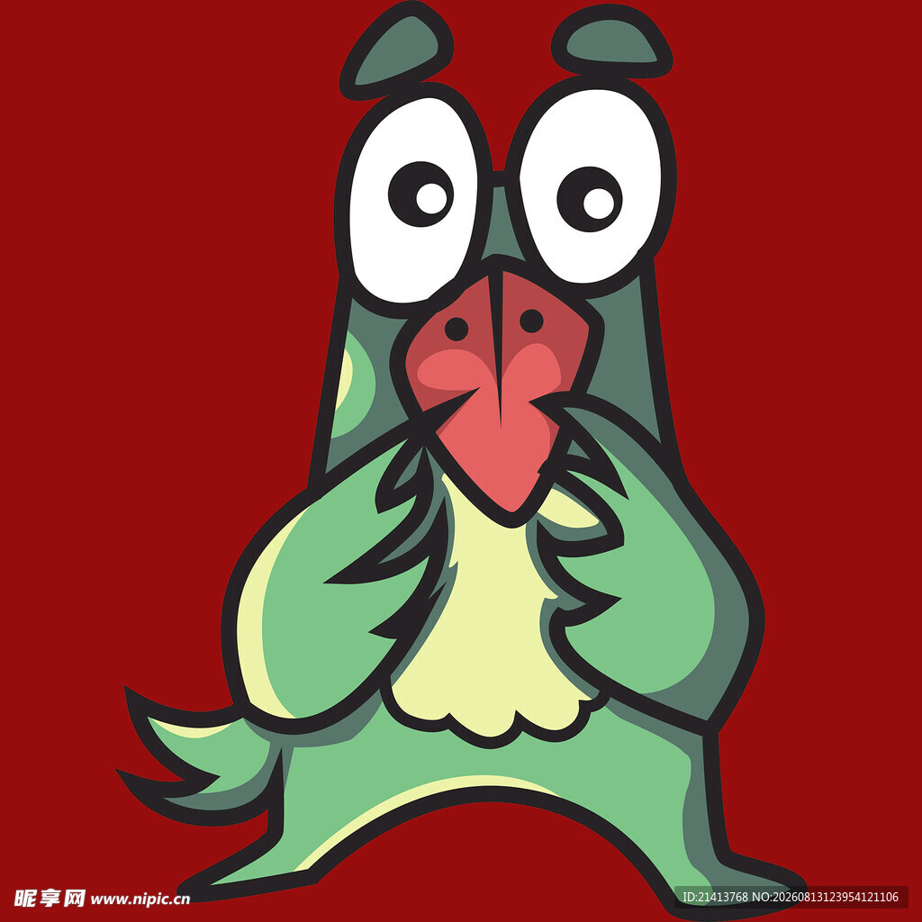 可爱绿鸟双手捧心