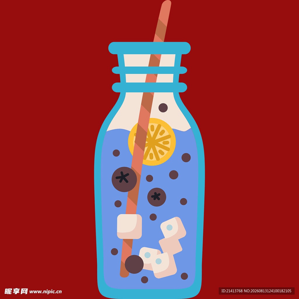 玻璃瓶中的缤纷水果饮品