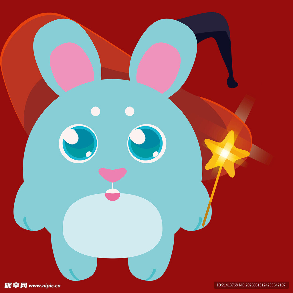 魔法小兔持魔杖