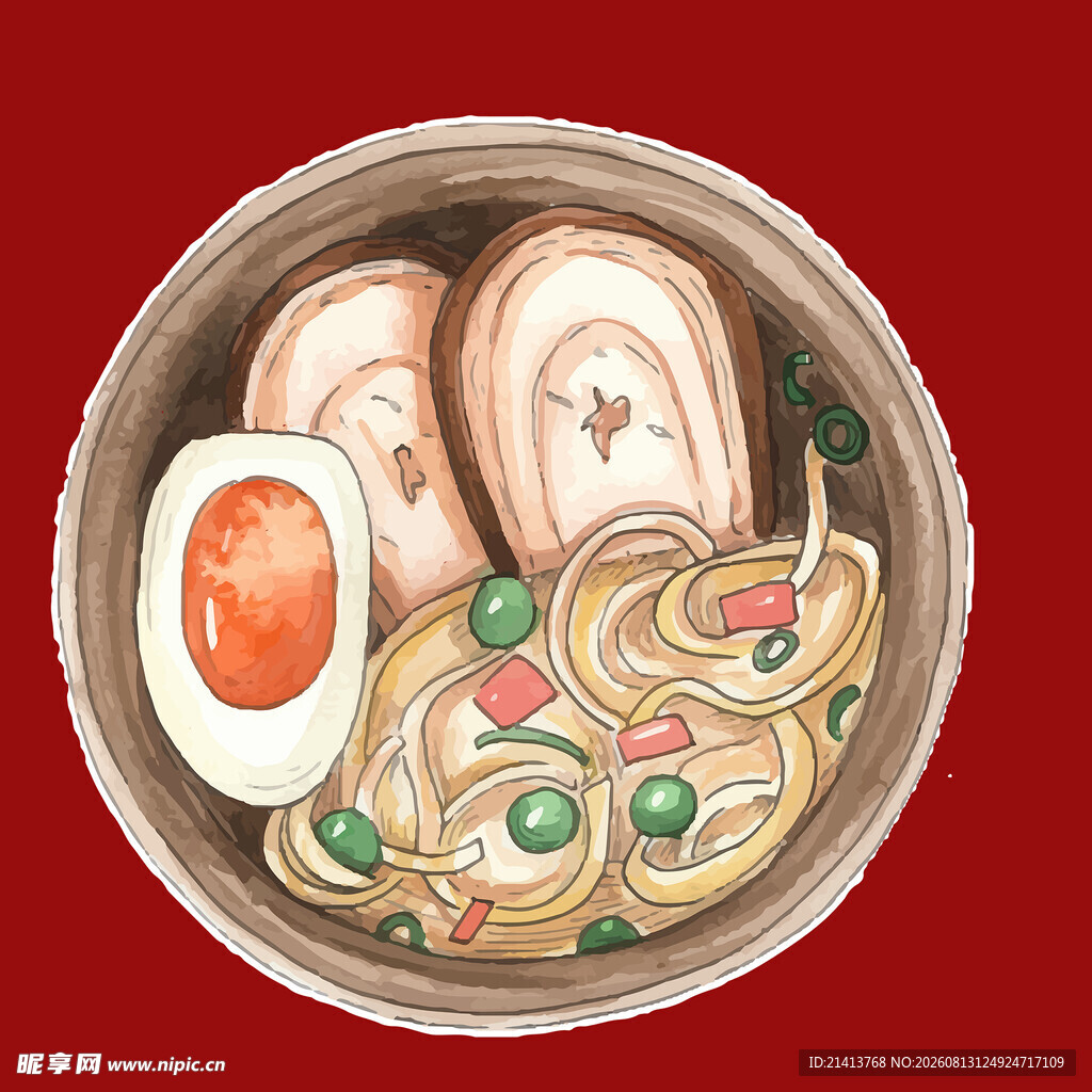 美味日式拉面碗中呈现