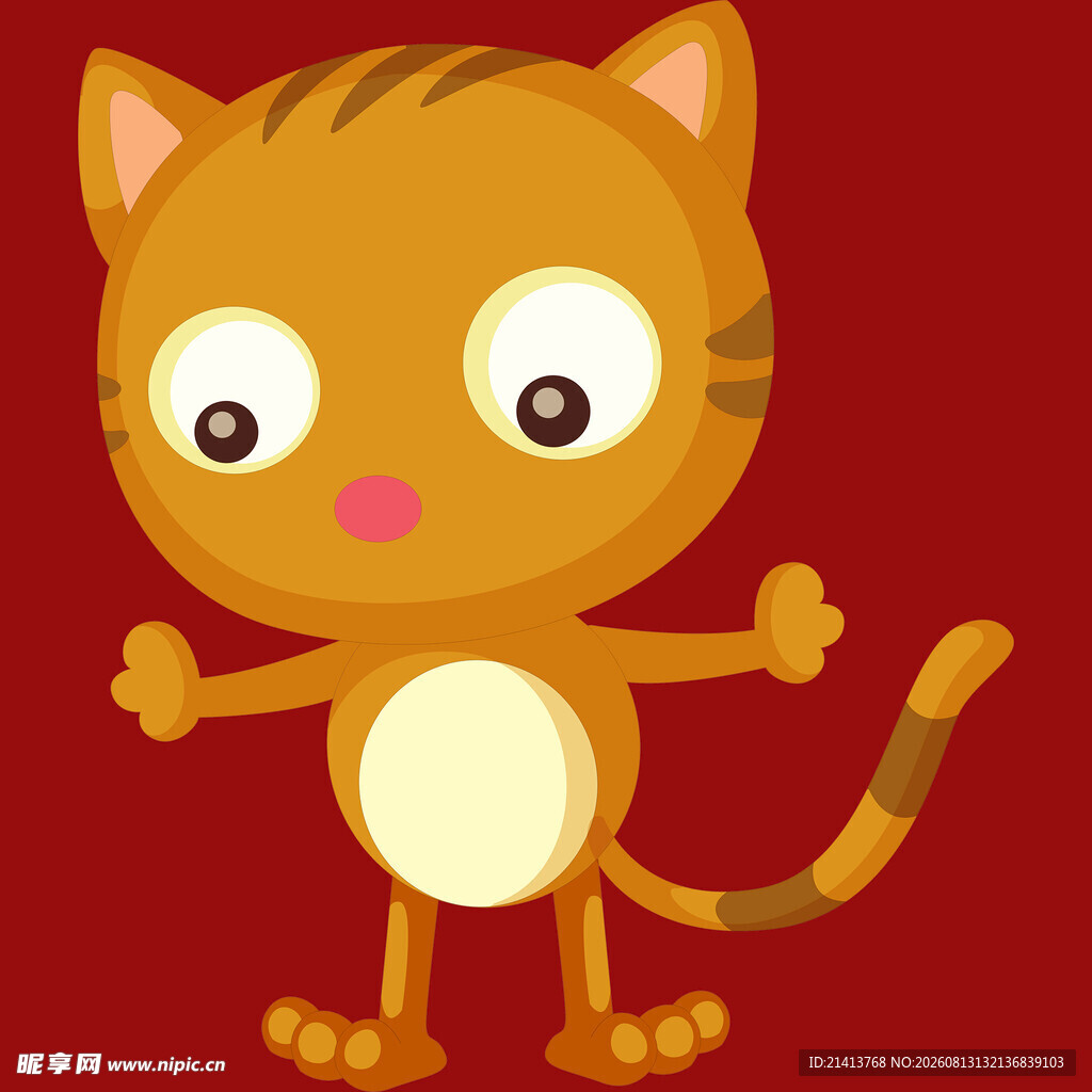 可爱小猫张开双臂