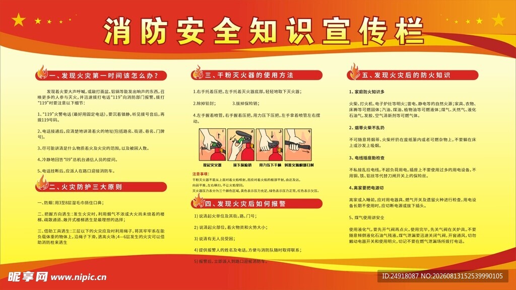 消防安全知识宣传栏展板制度海报