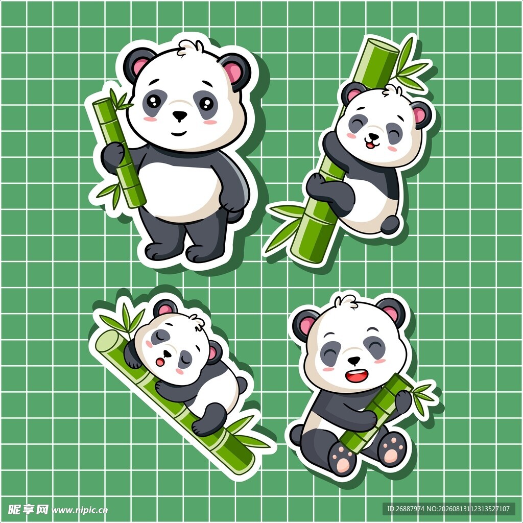 熊猫贴纸合集