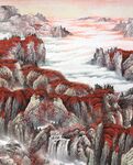壮丽丹霞地貌山水景观