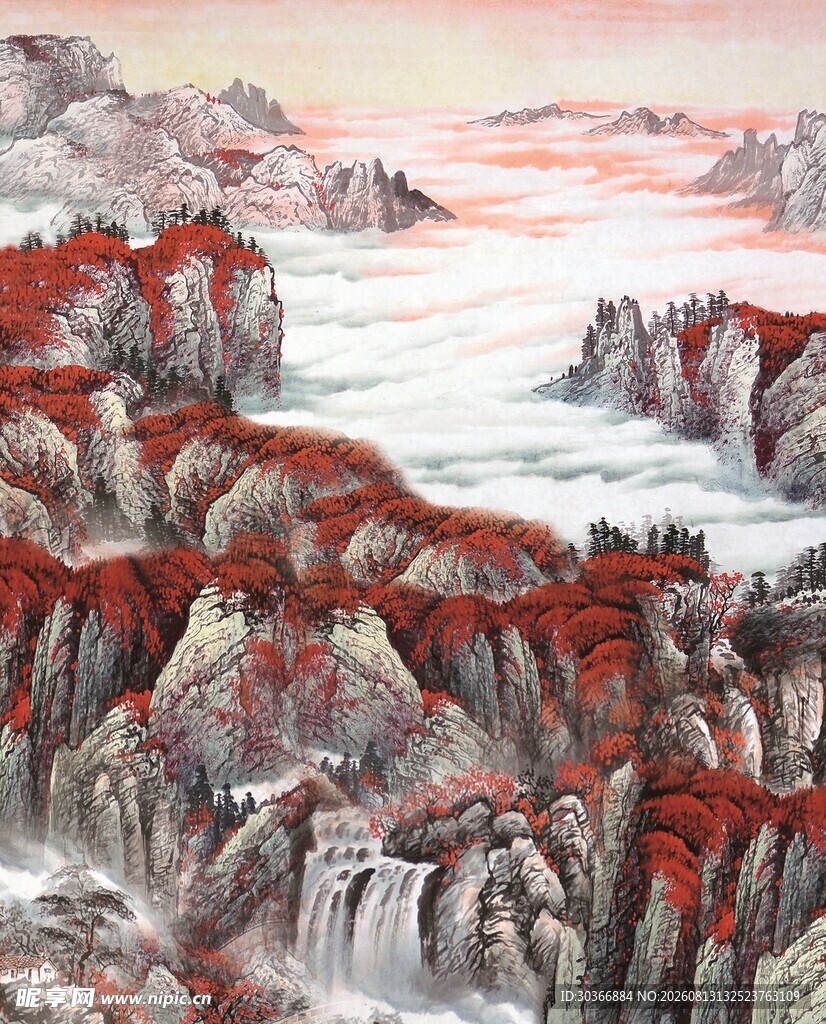 壮丽丹霞地貌山水景观