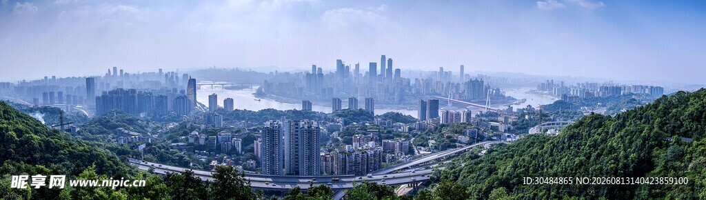 山城城市景观俯瞰图