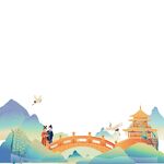 七夕节国潮风牛郎织女鹊桥相会