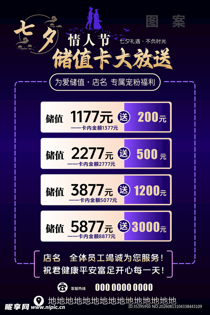 七夕之际的充值活动海报