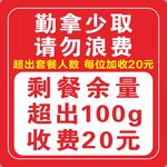餐厅用餐提示  勤拿少取勿浪费