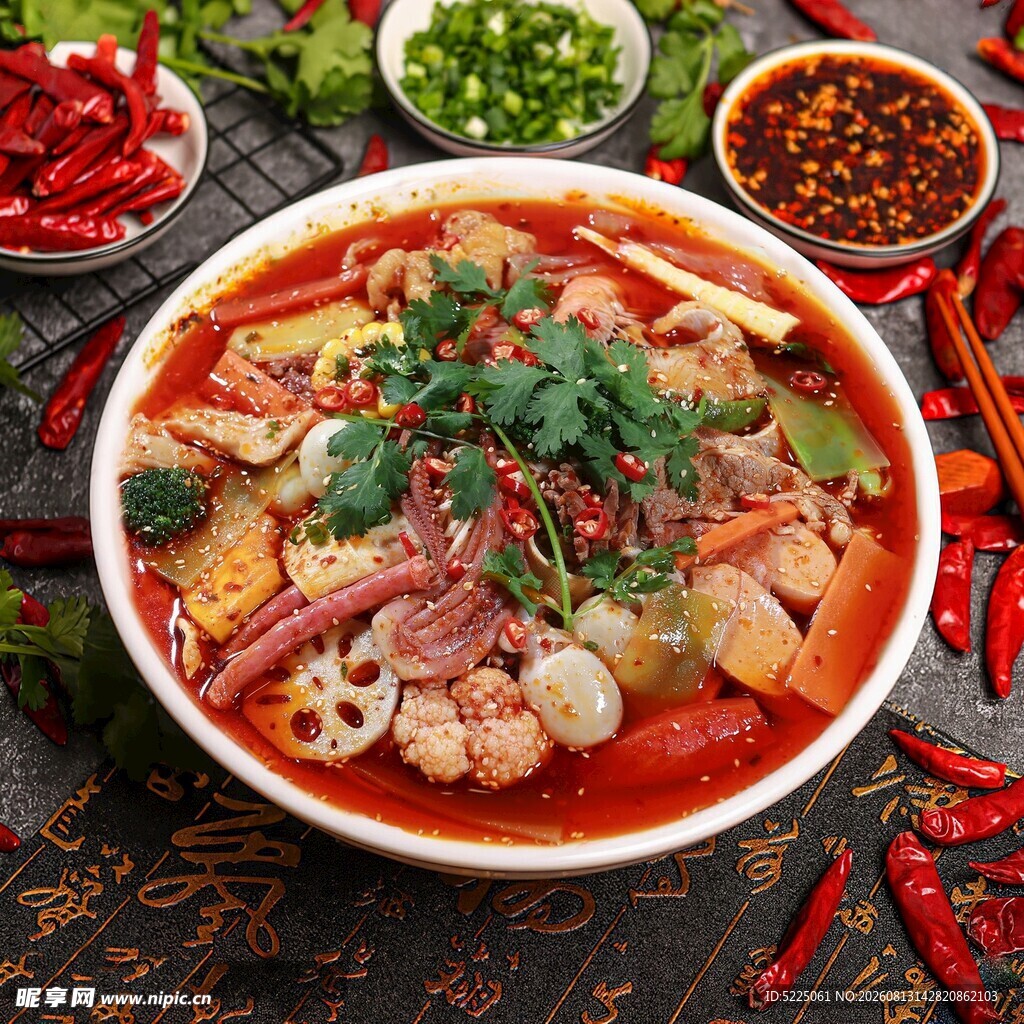 香辣诱人的特色美味火锅粉