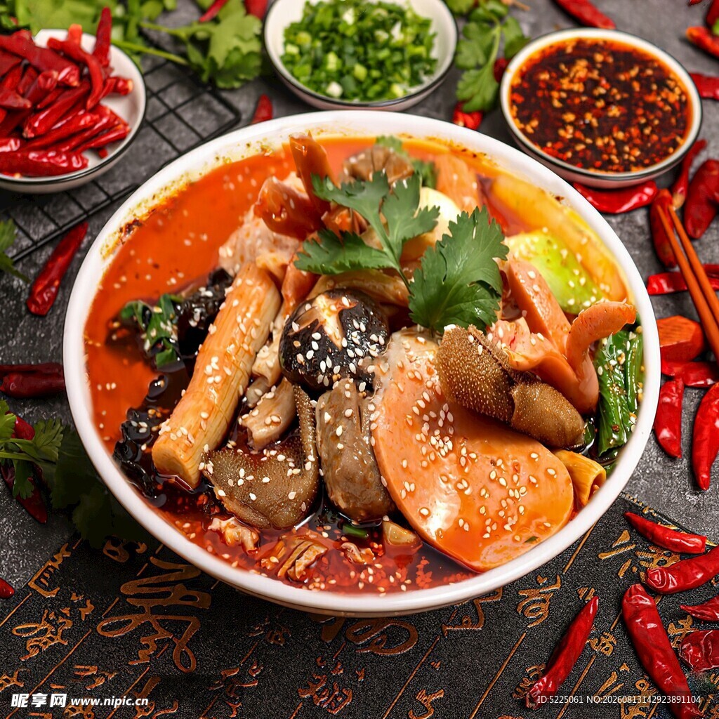 美味丰盛的特色麻辣火锅