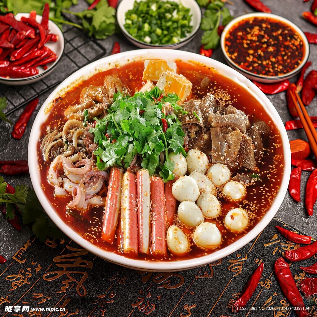 麻辣鲜香的美味牛杂火锅