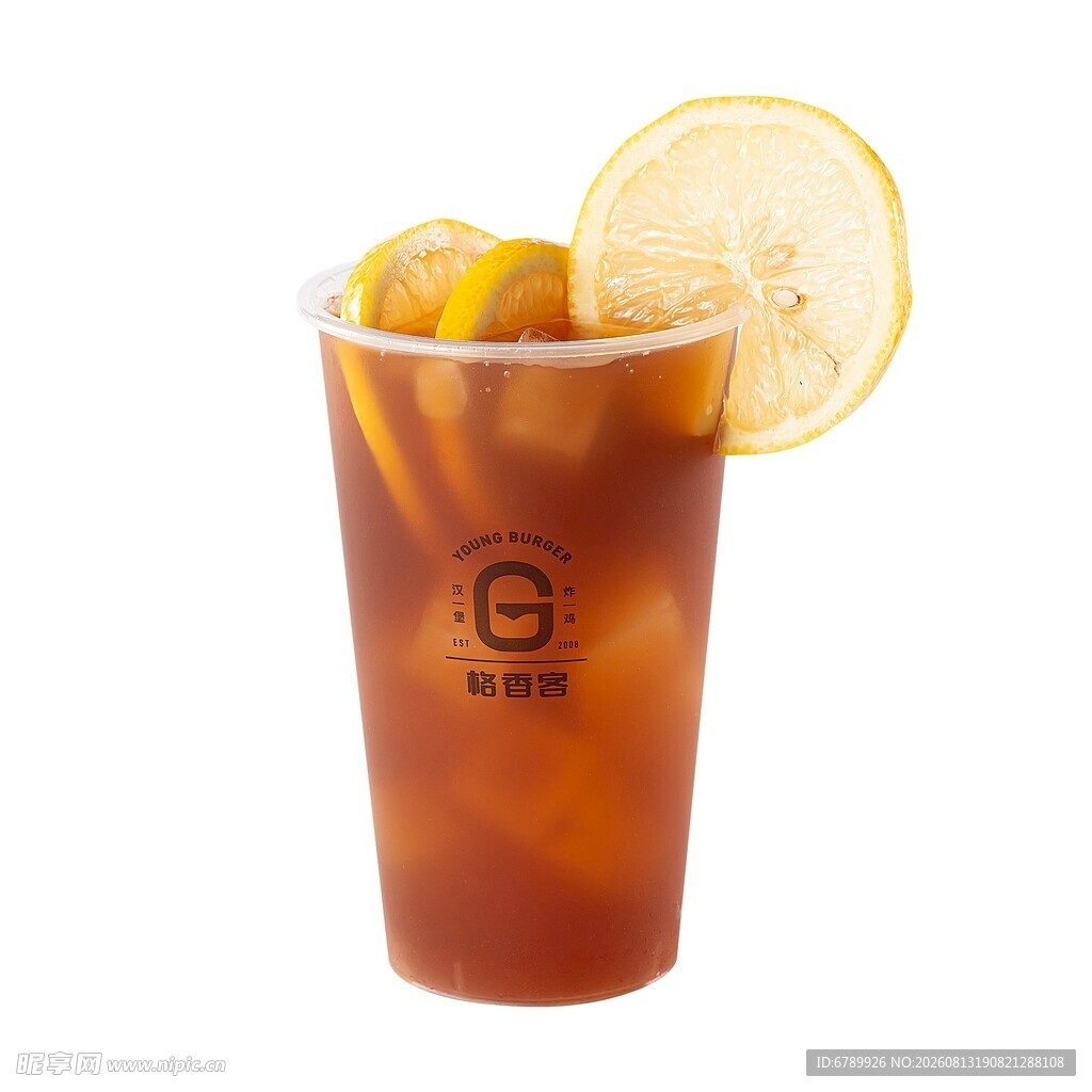 柠檬冰红茶饮品特写