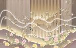 中式浪漫梦幻花卉波浪图