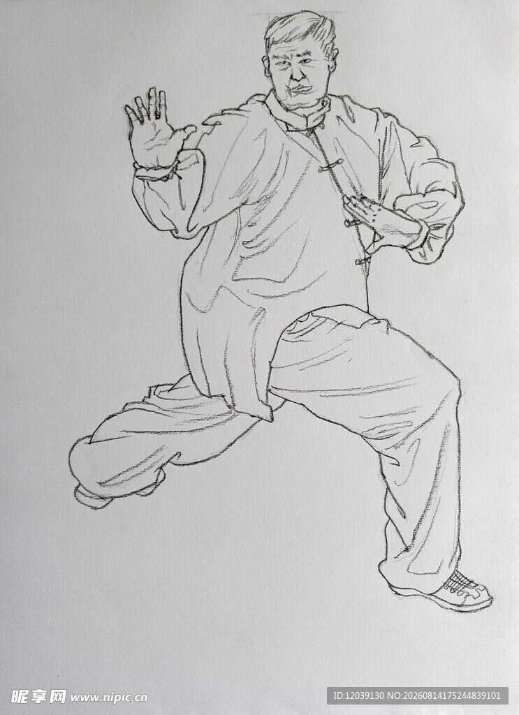 男子太极拳人物速写