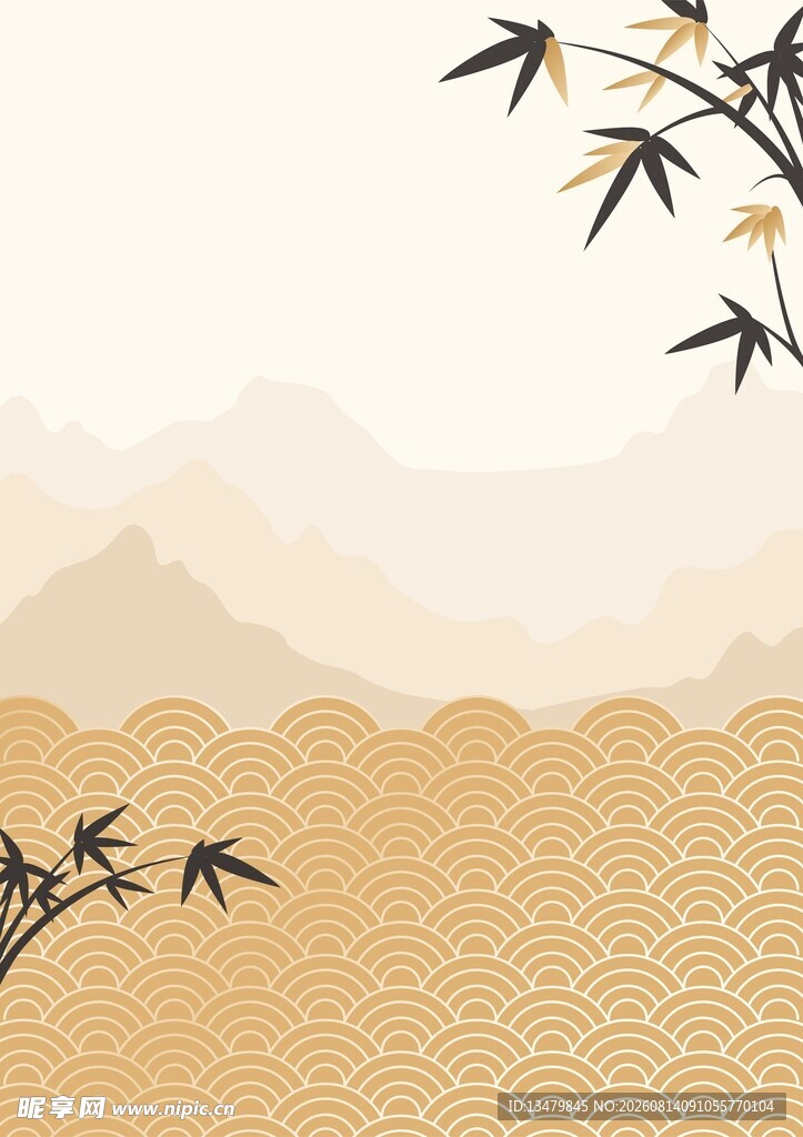 中式山水背景