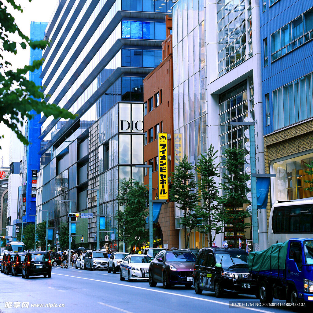 繁华都市街道建筑景观
