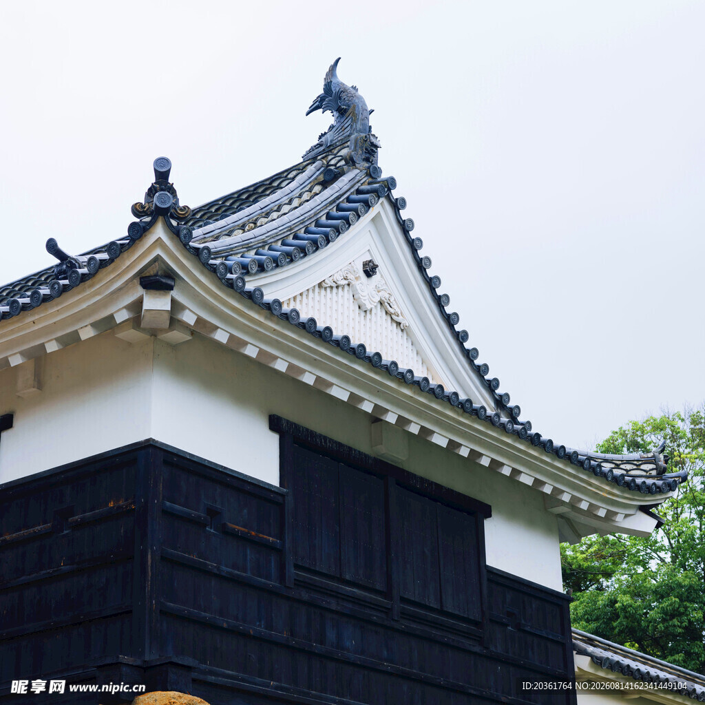 日式古建筑屋顶景观